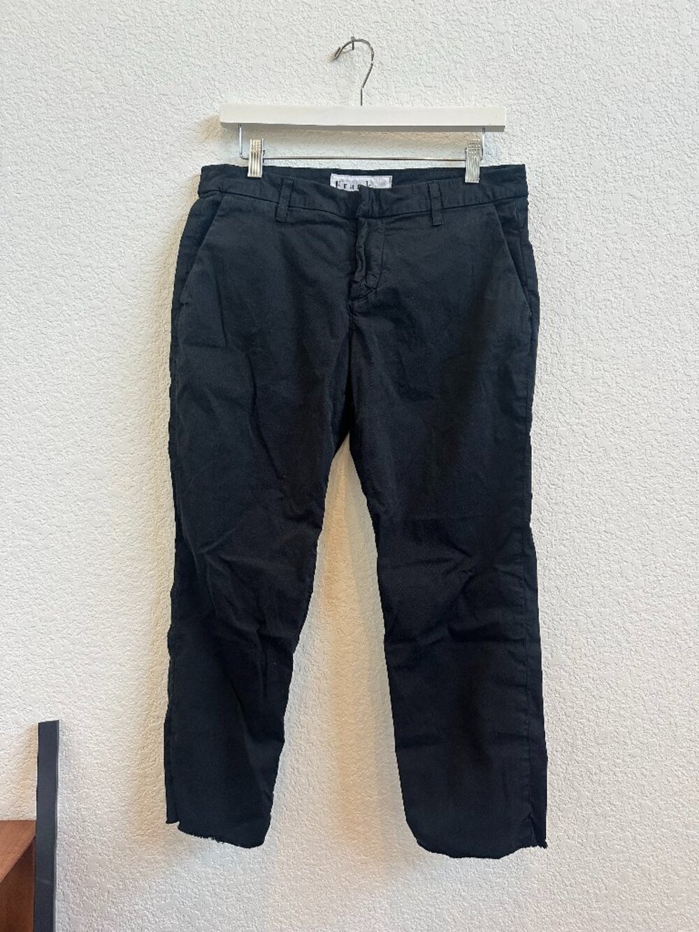 Frank & Eileen Black Trouser Pants, Frayed hem - 8